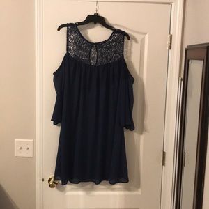 Navy off the shoulder dress